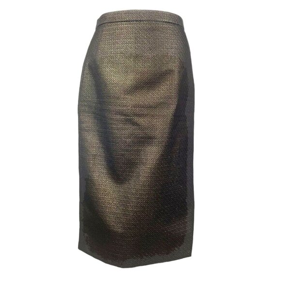 Pure Collection Metallic Pencil Midi Skirt US8/10 UK14 Party Evening Holiday - Picture 3 of 10